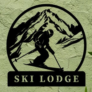 Metal Ski Wall Art,Gift For Skier,Custom Ski Sign,Ski Lodge Sign,Skier Gift,Personalized Skiing Gift,Decor For Ski Lodge,Winter Skiing Decor