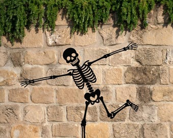 Skeleton Halloween Decor,Halloween Sign,Halloween Garden Signs, Metal Skeleton Halloween Yard Stakes, Halloween Gift, Skeleton Decor