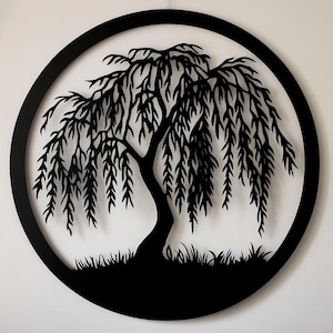 Custom Willow Tree Metal Sign,Willow Tree Sign,Willow Tree Wall Art,Willow Tree Metal Art,Anniversary Gift for Him Her,Tree Of Life Sign