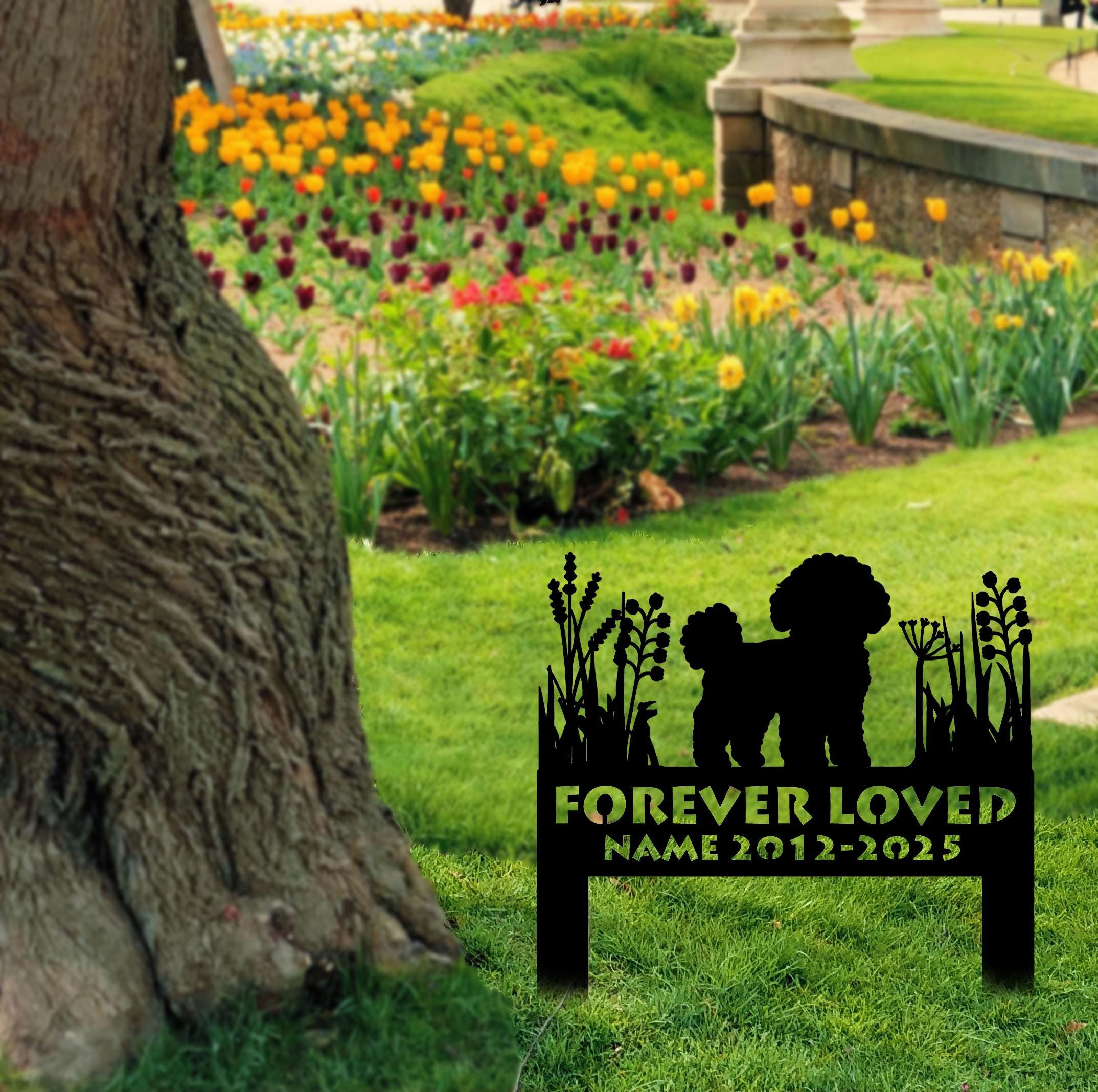 Bichon Frise Memorial Stake Sign Personalized,Pet Grave Markers Sign,Bichon Frise Sign With Stake,Pet Loss Gift,Sympathy Sign