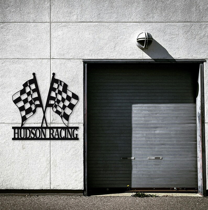 Checkered Flag Racing Metal Sign,checkered Flag Monogram,gift for Racer ...