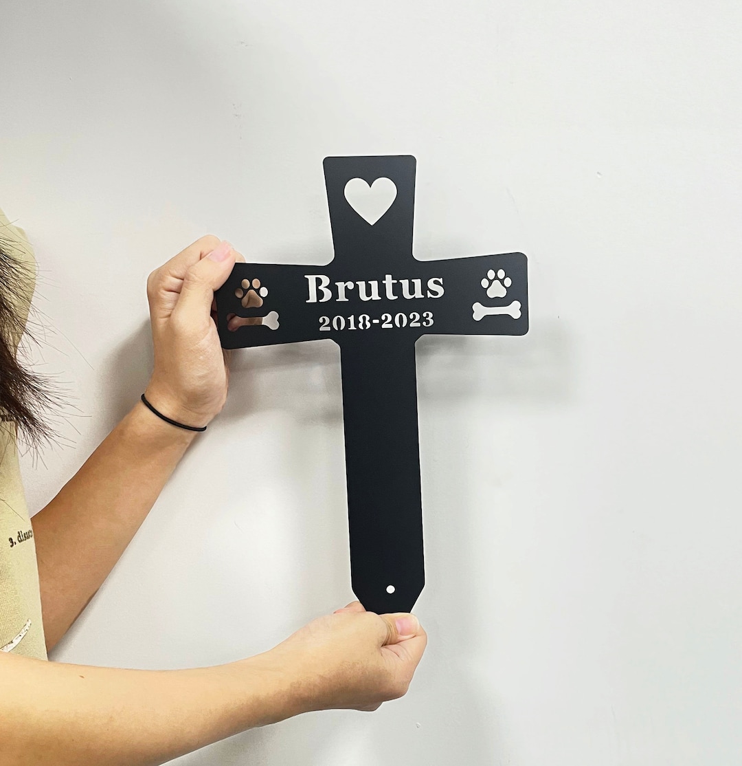 Custom Cross Pet Memorial Stake Sign,pet Grave Markers Sign,sign With