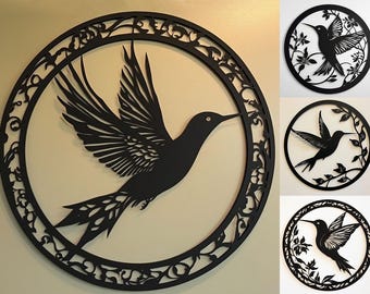 Hummingbird Metal Wall Art,Metal Hummingbird Sign,Outdoor Patio Decor,Garden Decor, Garden Wall Art,Hummingbird Garden,gift for her