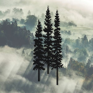 Wispy Pine Tree Metal Wall Art, Decorazione da parete in metallo con albero, Decorazione da parete con albero in metallo, Decorazione da parete con foresta naturale, Decorazione da parete con albero in metallo, Regalo per gli amanti della natura
