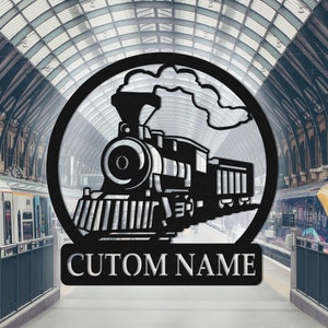 Train Metal Sign Personalized,Train Metal Decor,Train Room Decor,Custom Train Name Sign,Train Driver Gift,Railway Sign,Railroad Sign