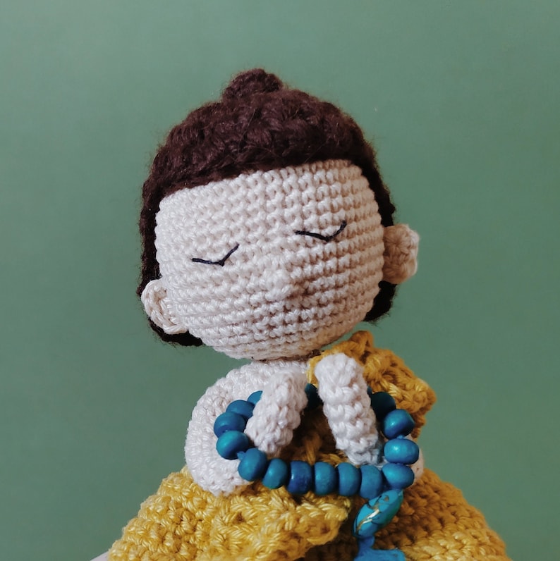 Little Buddha Amigurumi Pattern. PDF Crochet Doll Tutorial. DIY Altar Decor Cute Monk by Crochery image 4