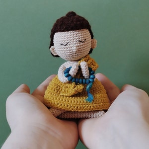 Little Buddha Amigurumi Pattern. PDF Crochet Doll Tutorial. DIY Altar Decor Cute Monk by Crochery image 3