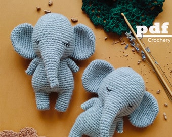 Olifant Chamsi Amigurumipatroon PDF Haaktutorial Minimalistisch speelgoed Lief Afrikaans knuffeldier van Crochery
