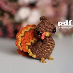 Crochet pattern turkey,  DIY Amigurumi Turkey pattern, PDF Digital Download, cute Thanksgiving day gift