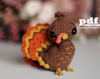 Crochet pattern turkey,  DIY Amigurumi Turkey pattern, PDF Digital Download, cute Thanksgiving day gift