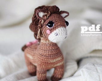 Crochet pattern horse, DIY Amigurumi Horse pattern, PDF Digital Download, Crochet Pony Pattern, diy cute gift for girl