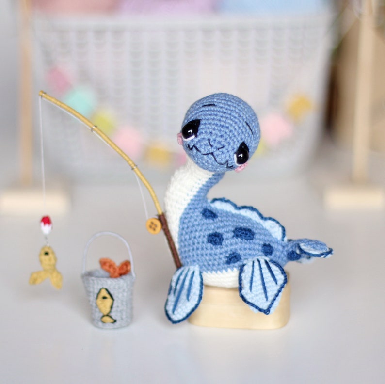 3 in 1 Häkelanleitung Dinosaurier 3 Amigurumi, Dilophosaurus, Pterodaktylus, Plesiosaurus, Pdf-Muster Bild 9