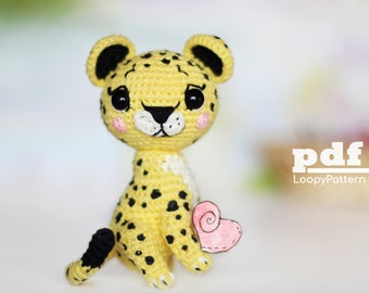Haakpatroon luipaard, doe-het-zelf amigurumi-luipaardpatroon, pdf digitale download, schattig safaridierspeelgoed, gemakkelijke doe-het-zelf inrichting kinderkamer