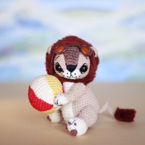 Crochet pattern Lion, DIY amigurumi lion toy tutorial, PDF Digital Download, diy sunglasses for doll, crochet beach ball, safari animal image 8