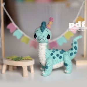 Crochet pattern dinosaur Brachiosaurus amigurumi toy, cute easy crochet dino, diy gift for baby to Birthday