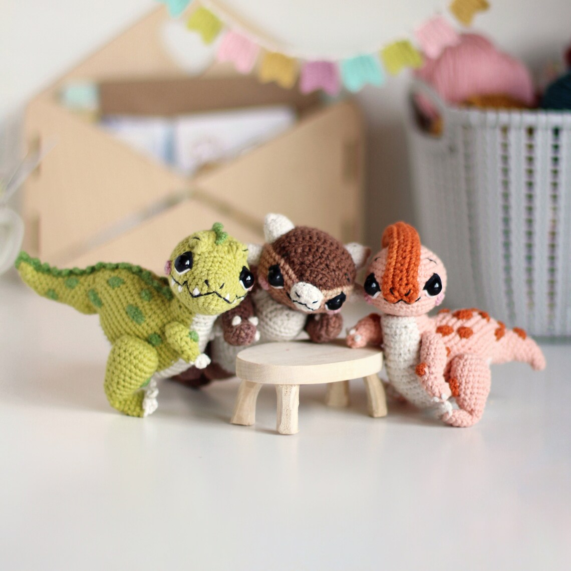3 in 1 Crochet Pattern Dinosaurs #2 Amigurumi Toy, Ankylosaurus Toy ...