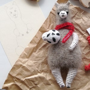 Alpaca George Crochet Pattern. Amigurumi Fuzzy Plush Llama Soccer Player Toy. PDF Tutorial by Crochery image 7