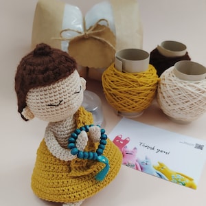 Little Buddha Amigurumi Pattern. PDF Crochet Doll Tutorial. DIY Altar Decor Cute Monk by Crochery image 8