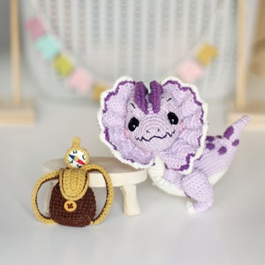 3 in 1 Häkelanleitung Dinosaurier 3 Amigurumi, Dilophosaurus, Pterodaktylus, Plesiosaurus, Pdf-Muster Bild 8