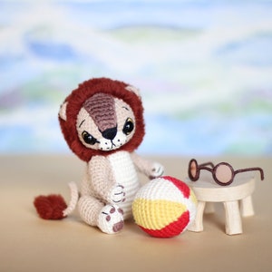 Crochet pattern Lion, DIY amigurumi lion toy tutorial, PDF Digital Download, diy sunglasses for doll, crochet beach ball, safari animal image 2