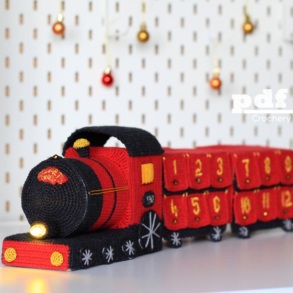 Calendrier de l'Avent Train Noël Crochet Pattern Wizard School Express PDF Tutoriel par Crochery