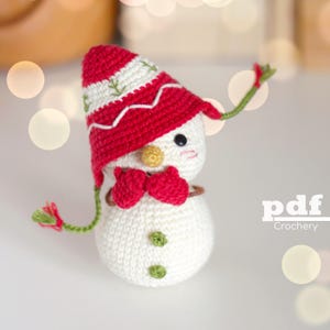 Crochet Snowman Amigurumi Pattern - PDF Winter Holiday Toy Tutorial by Crochery