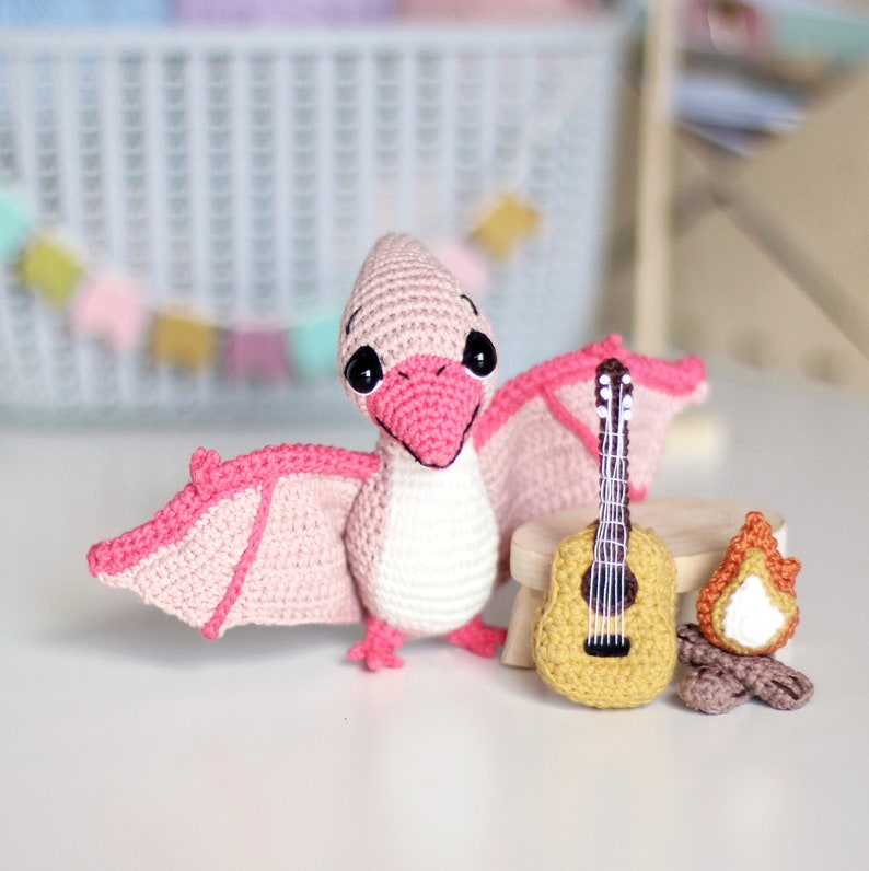 3 in 1 Häkelanleitung Dinosaurier 3 Amigurumi, Dilophosaurus, Pterodaktylus, Plesiosaurus, Pdf-Muster Bild 7