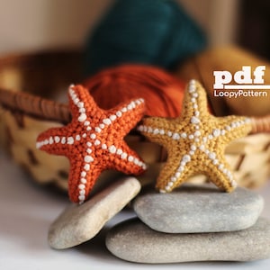 Crochet pattern starfish, amigurumi starfish toy, PDF Digital Download, Easy cute pattern for begginers, sea home decor
