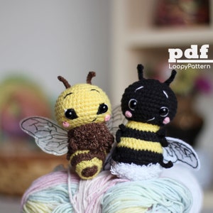 2 in 1 Crochet pattern Bee, Amigurumi bumblebee pattern, PDF Digital Download, easy and cute pattern, Baby Shower Gift