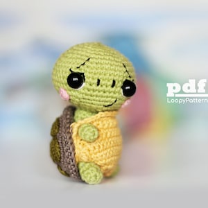 Crochet pattern turtle, PDF Digital Download, Amigurumi Turtle pattern, cute toy baby, sea turtle stuffed animal, English & German language