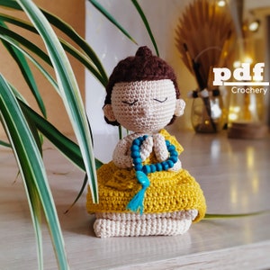 Little Buddha Amigurumi Pattern. PDF Crochet Doll Tutorial. DIY Altar Decor Cute Monk by Crochery image 1