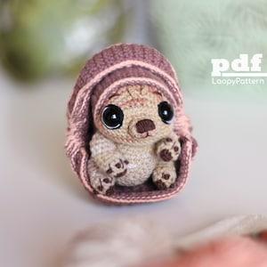 Crochet pattern armadillo amigurumi toy, transformer doll pdf digital pattern, kawaii armadillo tutorial, cute baby gift
