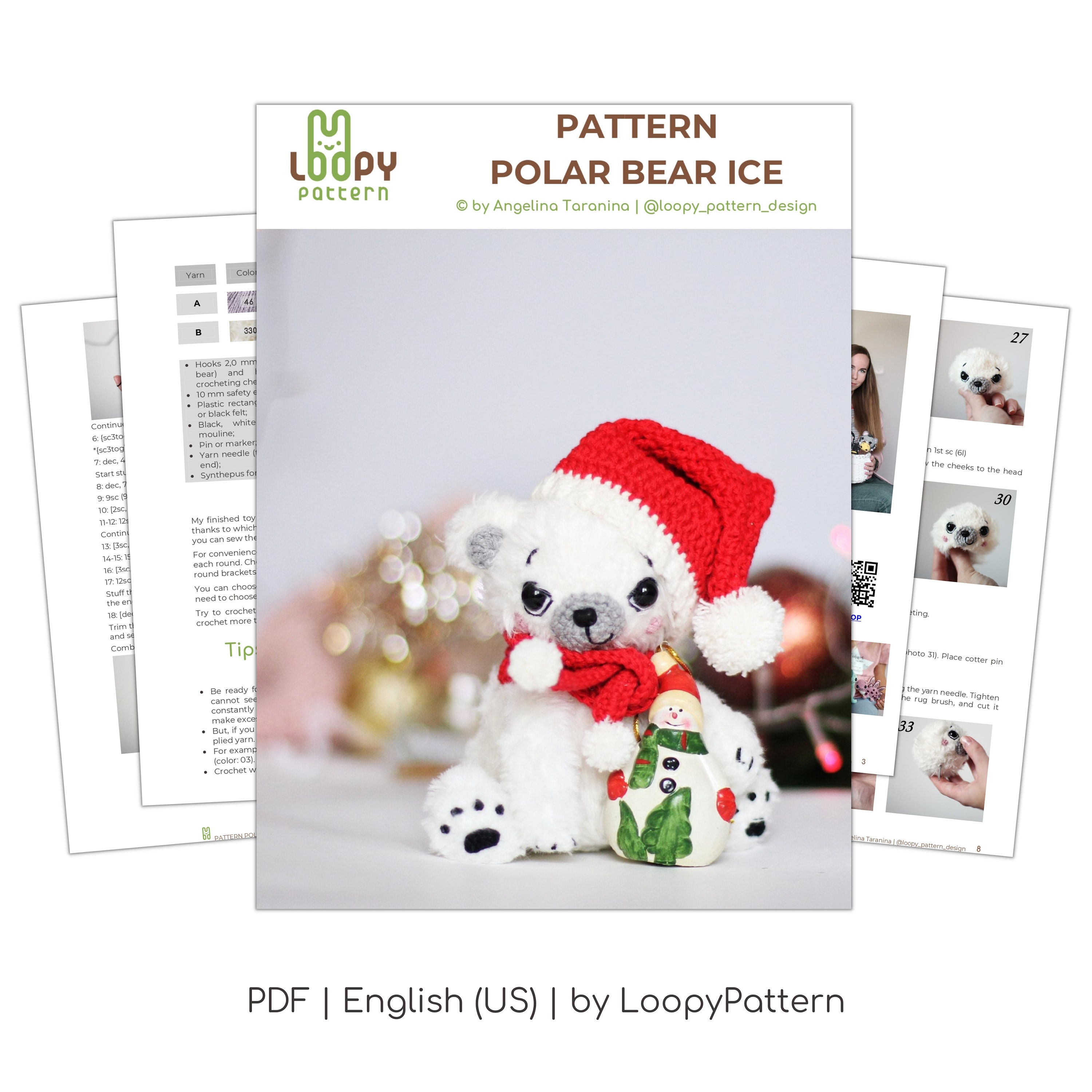 Crochet Pattern Polar Bear, PDF Digital Download, Polar Bear Amigurumi ...