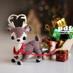 Crochet reindeer PATTERN amigurumi deer toy, Christmas tree decor, DIY easy pdf tutorial, Christmas gift deer pattern