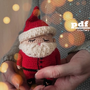 Amigurumi Schnittmuster Weihnachtsmann. PDF Häkelpuppe Weihnachtsmann. DIY Weihnachtsdekor Ornament