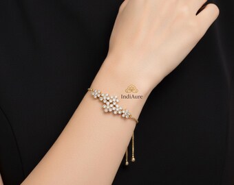 Elegant Micro Rose Gold Plated Minimal Bracelet – Anti Tarnish Adjustable Dainty Bracelet for Women