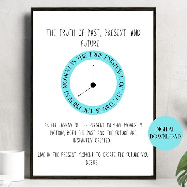 The Truth of Past, Present, and Future Printable Poster | Knowledge and Wisdom Spiritual Printable Wall Art Design