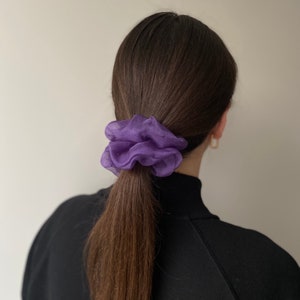 100% organza silk scrunchie | Bridesmaid | Mulberry Silk Organza Hair Scrunchie | Oversized Hair Ties
