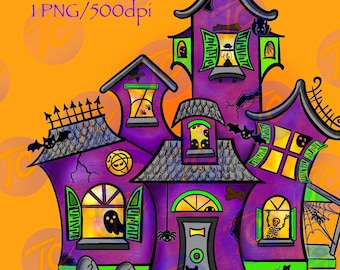 Haunted House PNG ~ Halloween ~ Spooky Haunted House ~ Cute Haunted House