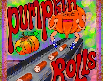 Pumpkin Roll ~ 20oz Tumbler Wrap, Digital Download JPEG, Fall dessert, Thanksgiving, Halloween, autumn
