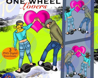 Onewheel Lovers Digital Clipart PNG Download ~ Skater ~ Float Life ~ One Wheel