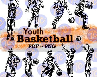 Basketball Player Graphics Youth BUNDLE ~ 9 digital downloads