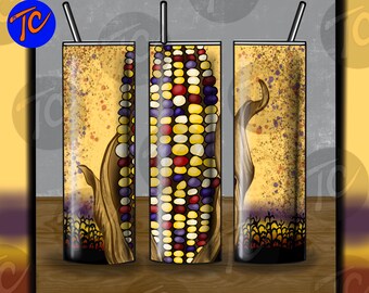 Fall Indian Corn 20oz Tumbler Wrap: Colorful Maize (Digital Download)