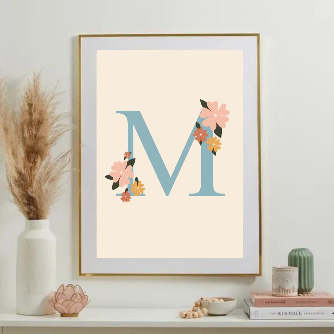Letter M Wall Art Letter M Artwork Uppercase Letter M Etsy