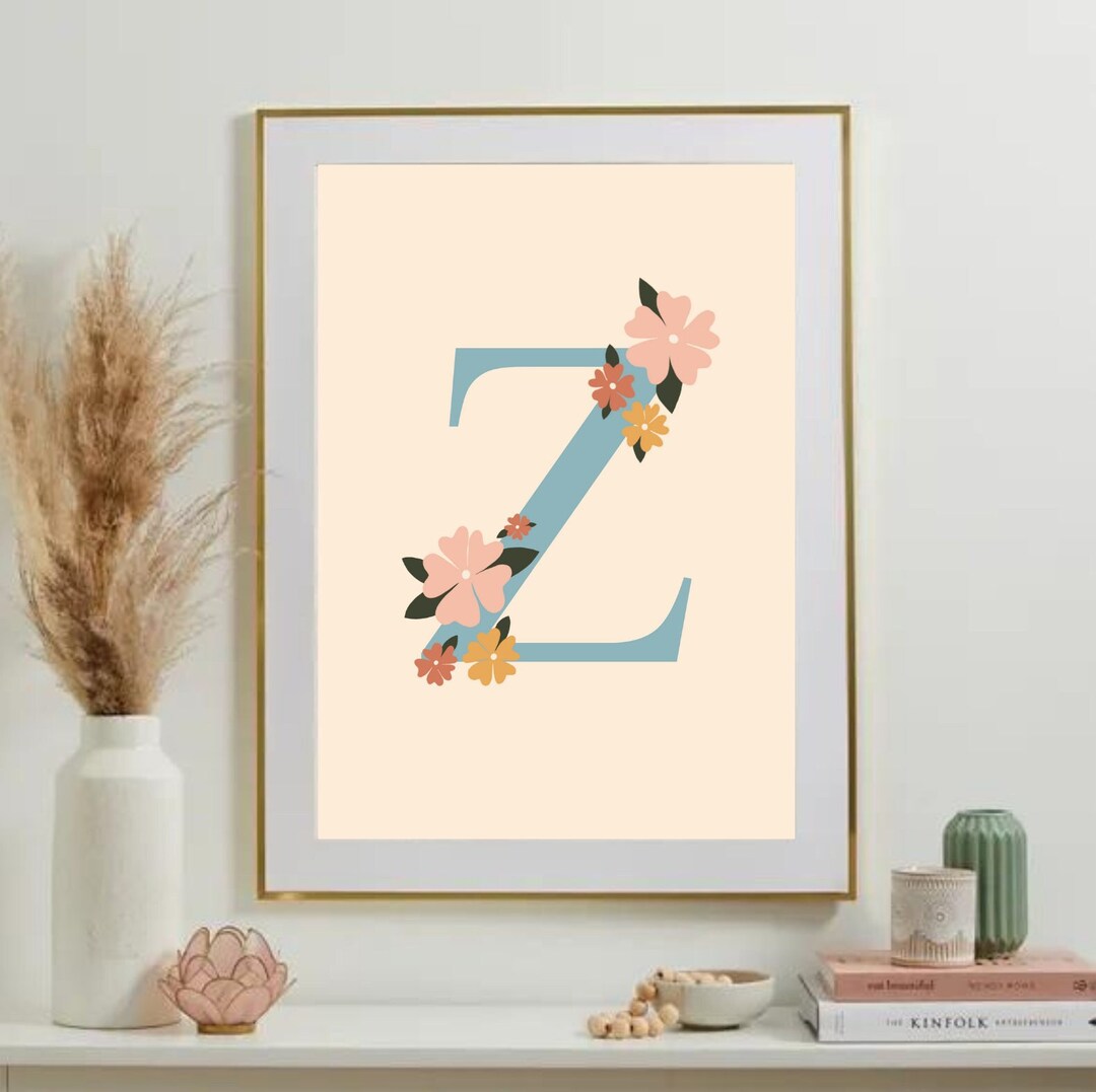 Letter Z Wall Art Letter Z Artwork Uppercase Letter Z Etsy