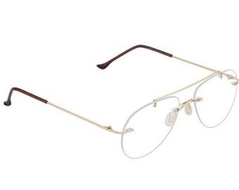 Rimless Aviator Blue Light Blocking Reading Glasses | Prescription Photochromic Eyeglasses | Stylish And Comfortable Design Computer Eyewear