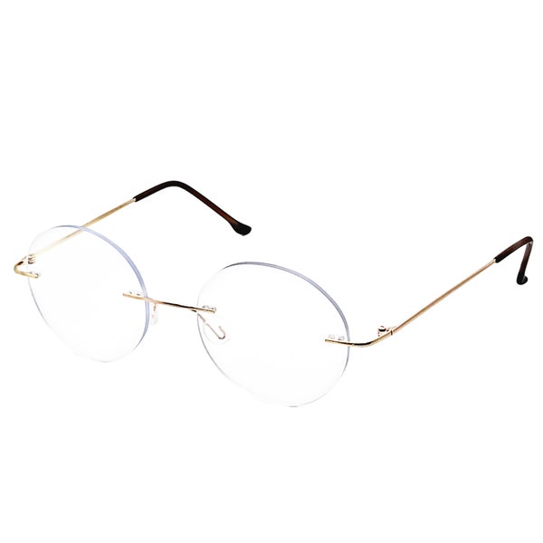 Round Rimless Reading Computer Glasses | Blue Light Blocking | RX Prescription Eyewear | Anti Reflective Photochromic High Definition Lenses
