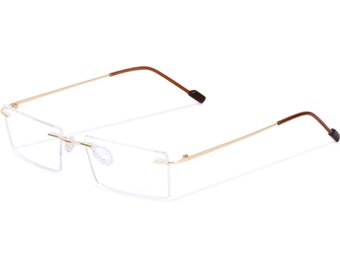 Rimless Blue Light Blocking Reading Glasses for Men and Women | Prescription Computer Glasses | High Quality Eyewear