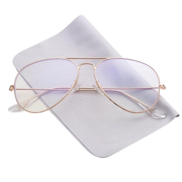 de style aviateur vintage anti-lumière bleue | Monture de lunettes de vue de lecture | Lunettes photochromiques pour hommes et femmes