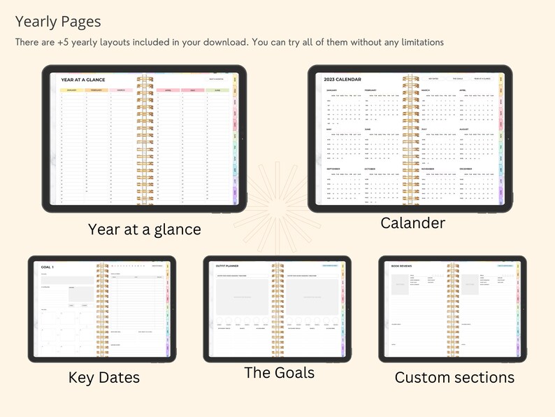 PREMIUM DIGITAL PLANNER Weekly Planner Monthly Planner 2023 Etsy France